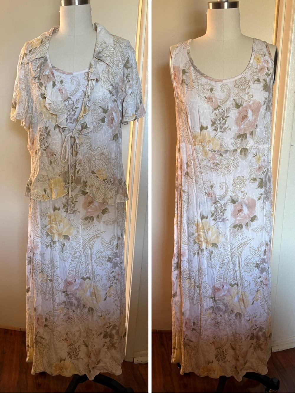 Dress Barn Vintage 2pc Set Dress and Shawl Blouse